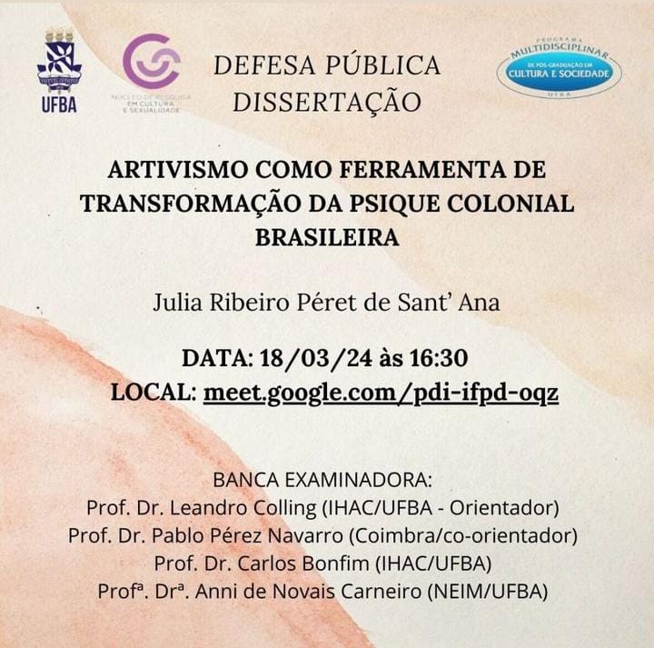 Artivism as a tool for transforming the Brazilian colonial psyche  [Dissertação de mestrado]